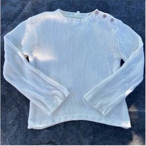 Soeur White Sweater with Button Detail